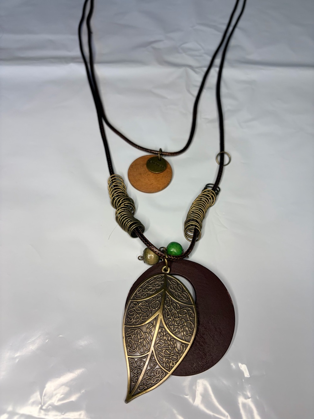 Bohemian Brown & Gold Leaf Layered Necklace
